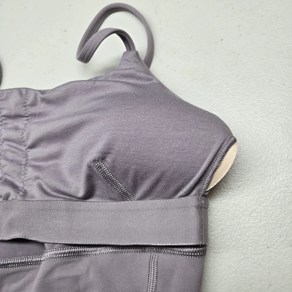 Lululemon Women Bra 6 Lavender Align Tank Gray Bralette Wireless Spaghetti